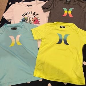 Lot of boys swim shorts and swim shirts.  All are size small (6/7).